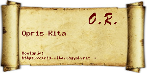 Opris Rita névjegykártya