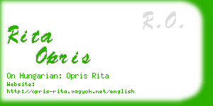 rita opris business card